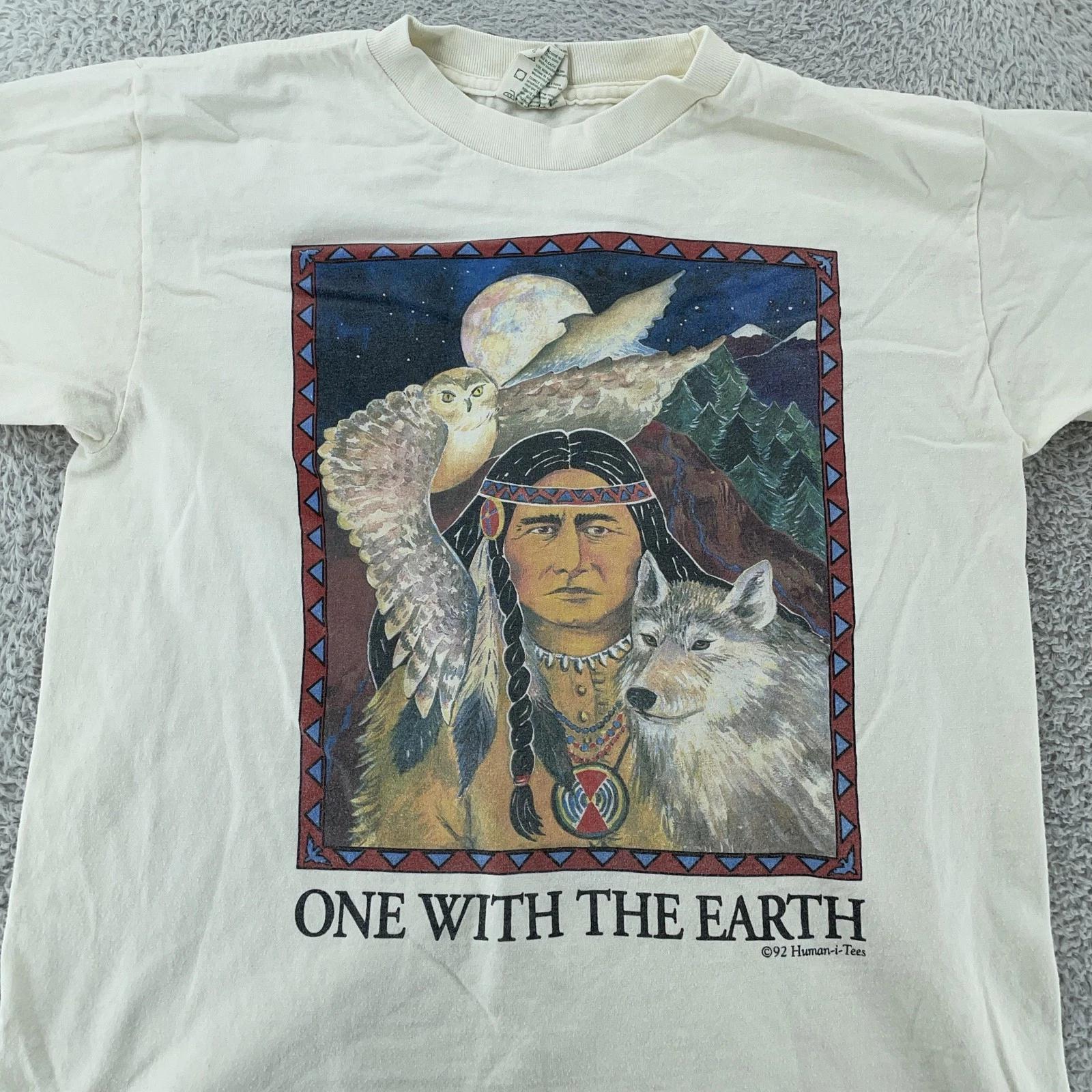 Vintage One With The Earth Human-i-Tees T-Shirt Medium Native American Wolf 90s S
Vintage One With The Earth Human-i-Tees T-Shirt Medium Native American Wolf 90s S