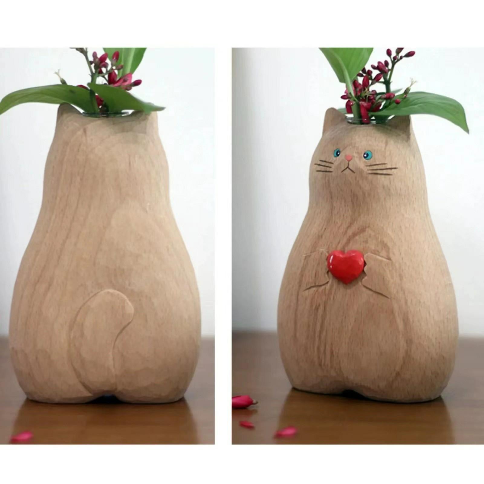 Cat Holding Heart Flower Vase Resin Ornament Home Decor Gift Type A 
Cat Holding Heart Flower Vase Resin Ornament Home Decor Gift Type A