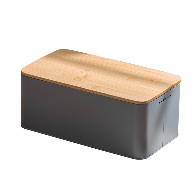 Simple bamboo cover storage box Three-sided breathable and fresh-keeping metal storage tank Kitchen square gray bread box
Simple bamboo cover storage box Three-sided breathable and fresh-keeping metal storage tank Kitchen square gray bread box