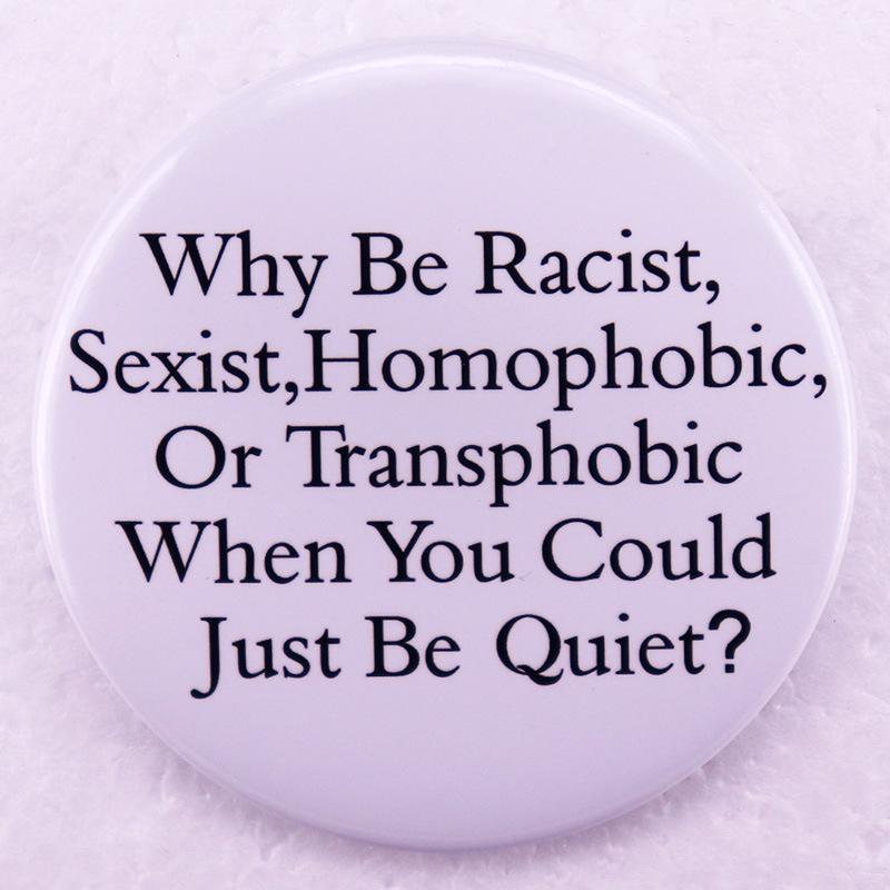 White Language Brooch Badge
White Language Brooch Badge