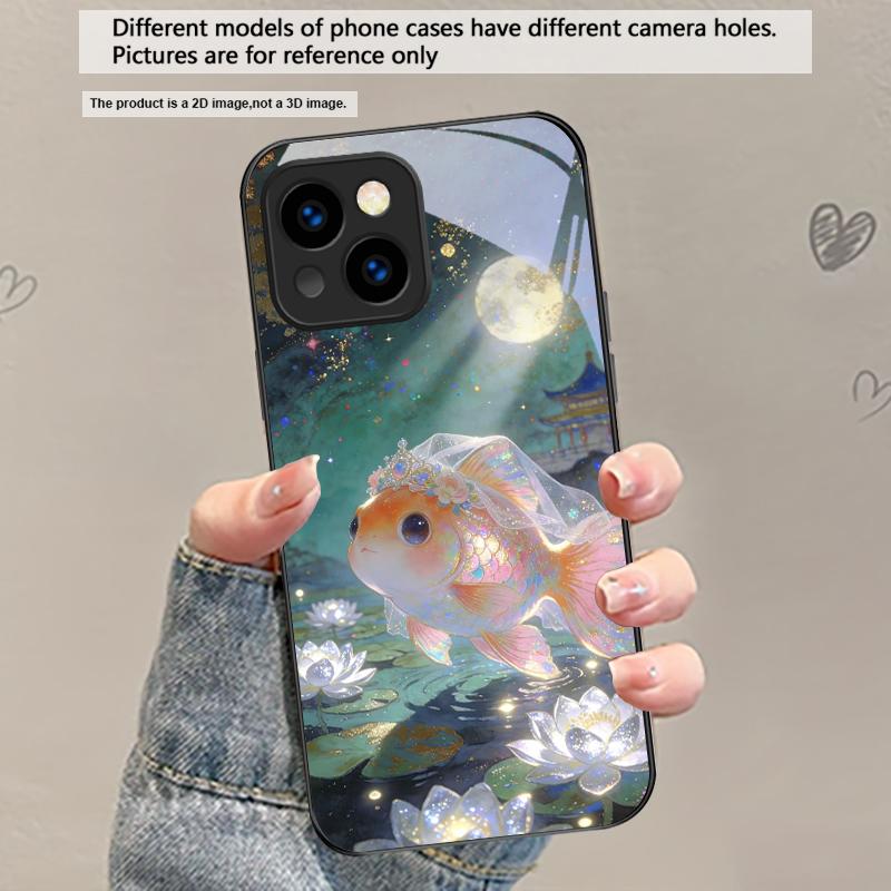 Cute white veil goldfish For iPhone 17 Air 16 E 15 Plus 14 Pro Max 13 12 mini 11 5 6 7 8 Plus XR XSMax SE Black Glass Phone Case iPhone 16
Cute white veil goldfish For iPhone 17 Air 16 E 15 Plus 14 Pro Max 13 12 mini 11 5 6 7 8 Plus XR XSMax SE Black Glass Phone Case iPhone 16