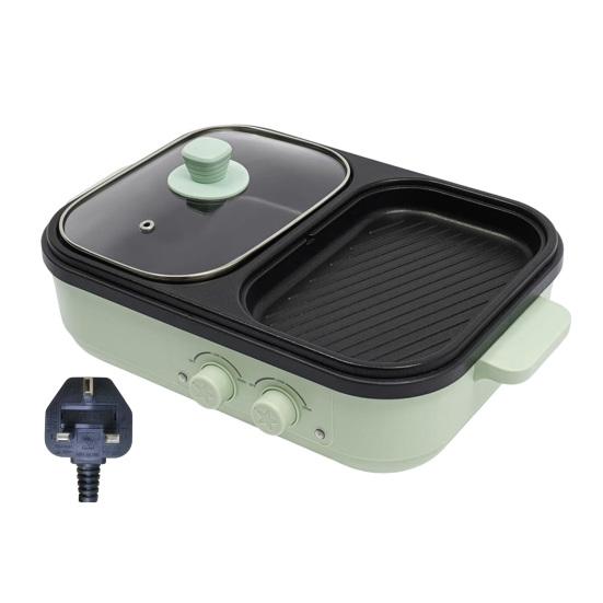 Електрична гаряча каструля-гриль 2-в-1, антипригарна гаряча каструля-сковорода зі скляною кришкою, швидкий нагрів, подвійне регулювання температури, захист від перегріву, плита UK
Електрична гаряча каструля-гриль 2-в-1, антипригарна гаряча каструля-сковорода зі скляною кришкою, швидкий нагрів, подвійне регулювання температури, захист від перегріву, плита UK