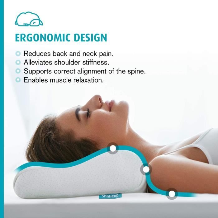Oreiller Cervical - Hypoallergénique - Mémoire de Forme - Design Ergonomique - H32 - Anti Microbien
Oreiller Cervical - Hypoallergénique - Mémoire de Forme - Design Ergonomique - H32 - Anti Microbien