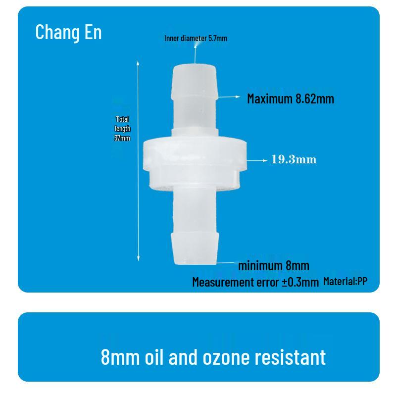 Oil, ozone, and high-temperature-resistant odor-proof PP plastic one-way check valve.
Oil, ozone, and high-temperature-resistant odor-proof PP plastic one-way check valve.
