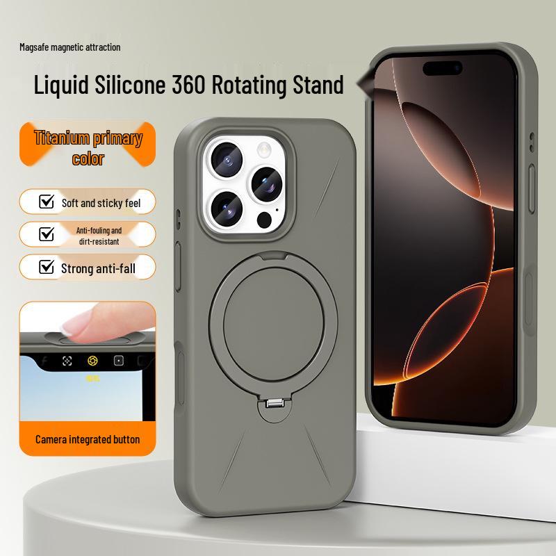 360° Rotating Stand Full Coverage Liquid Silicone Case for iPhone 16 Pro & 17 iPhone 16
360° Rotating Stand Full Coverage Liquid Silicone Case for iPhone 16 Pro & 17 iPhone 16