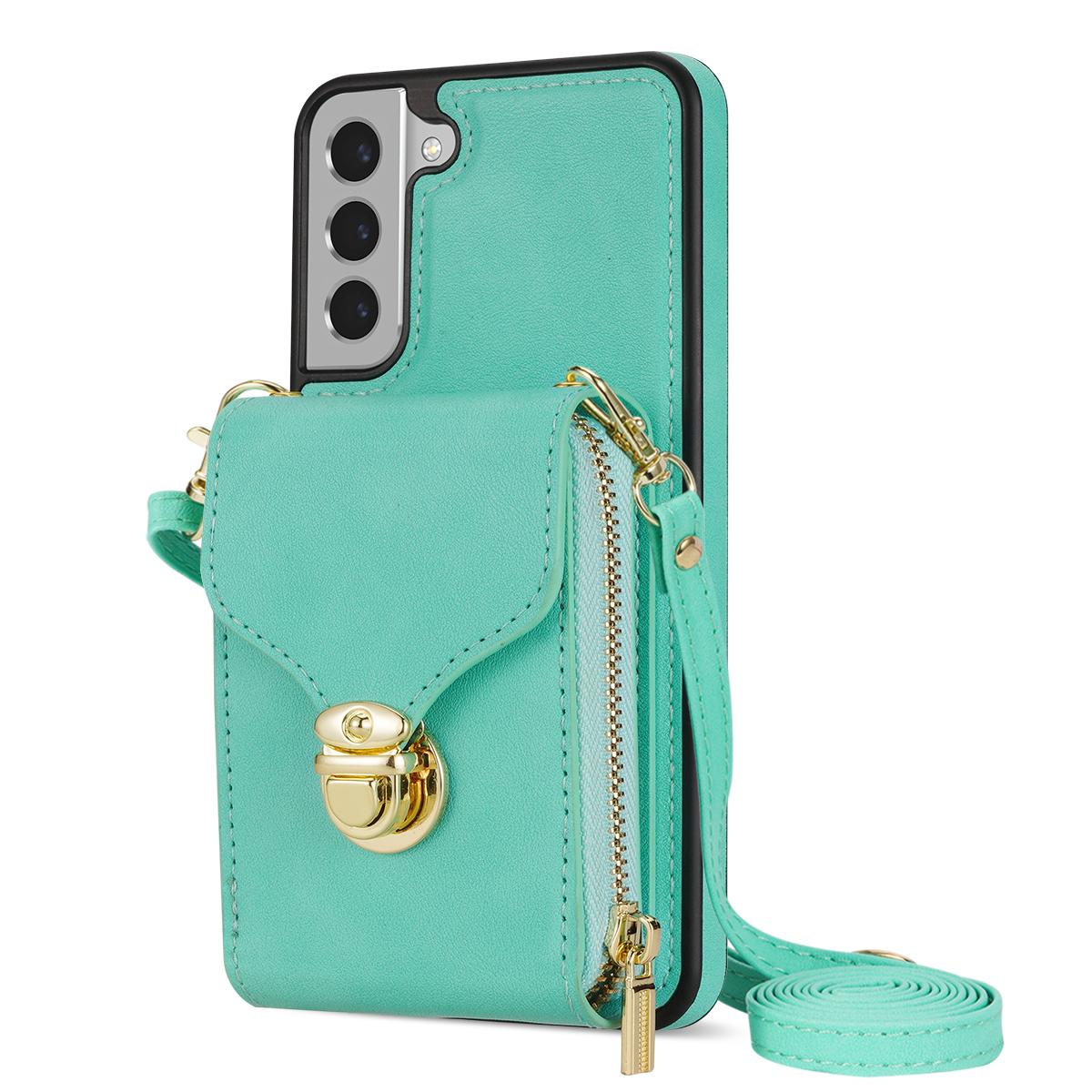 For Samsung Galaxy S22 5G PU Leather+TPU Card Slot Case Kickstand Zipper Phone Cover with Crossbody Strap Mint Green
For Samsung Galaxy S22 5G PU Leather+TPU Card Slot Case Kickstand Zipper Phone Cover with Crossbody Strap Mint Green