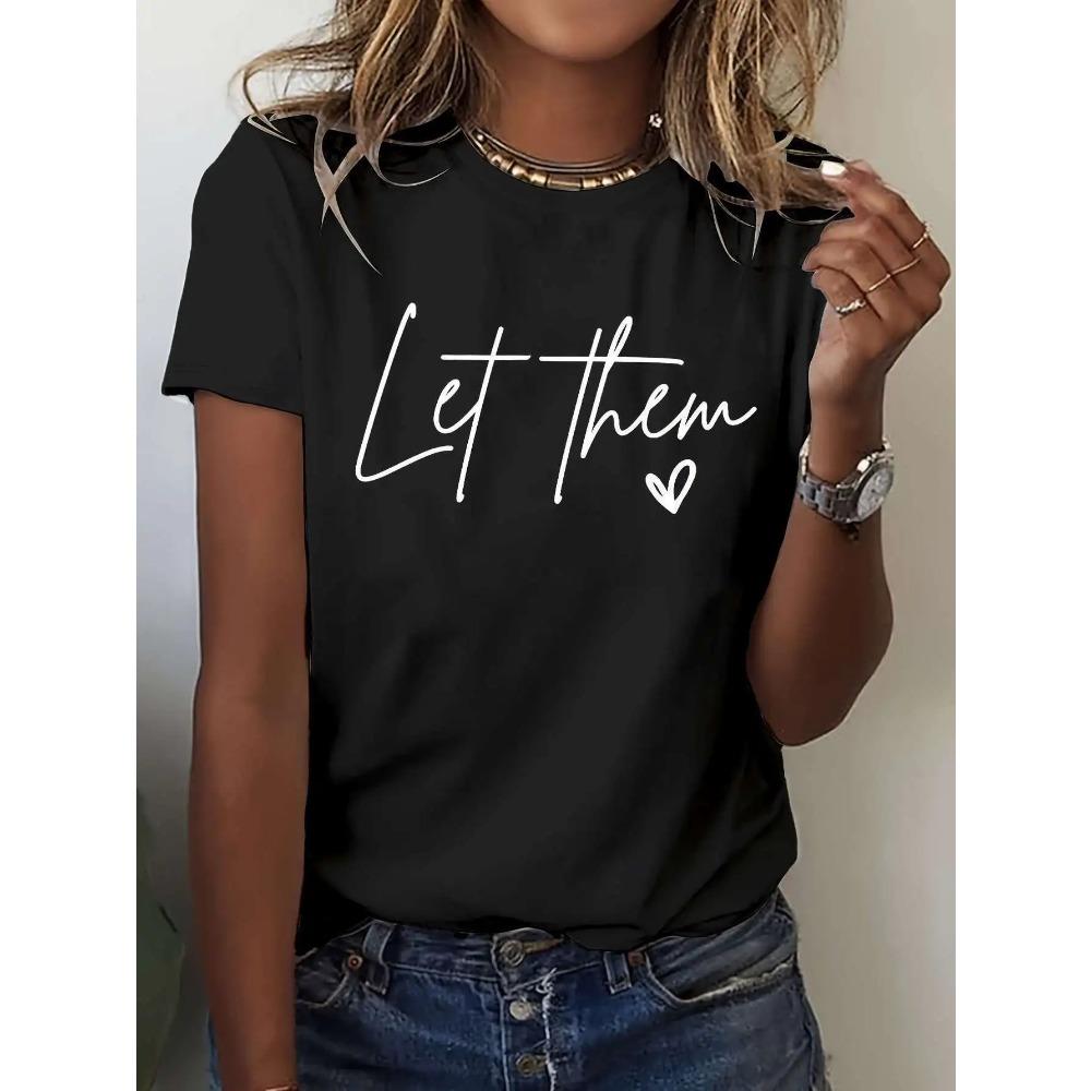 2026 New Women s Short Sleeve T-shirt Y2K Let Them Letter Print Crew Neck Classic Fit Casual Daily Tops for Summer & Spring S
2026 New Women s Short Sleeve T-shirt Y2K Let Them Letter Print Crew Neck Classic Fit Casual Daily Tops for Summer & Spring S