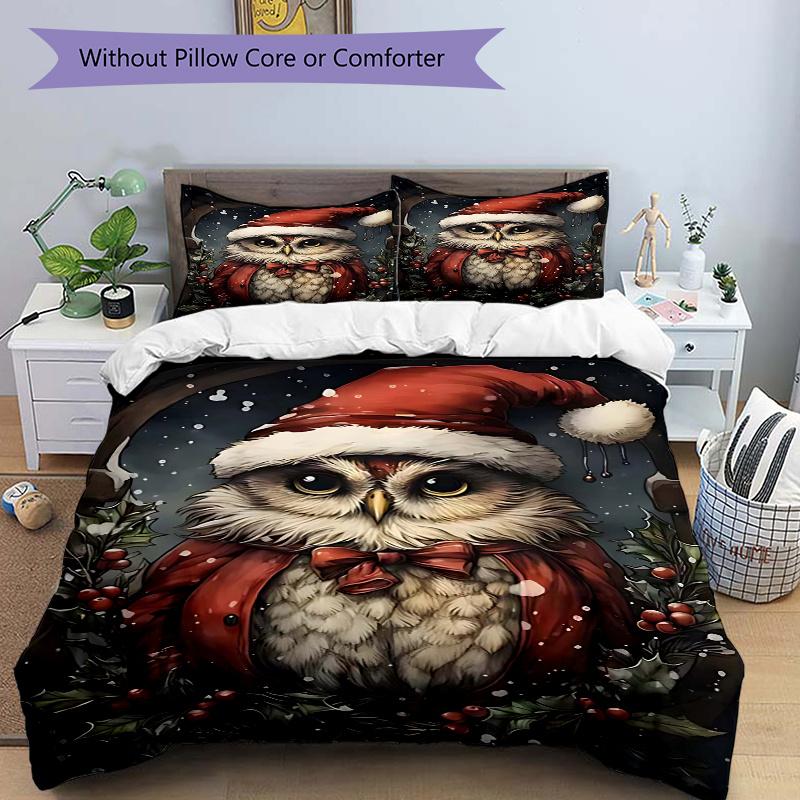 3pcs Christmas Owl Comforter Set with 1 Quilt Cover & 2 Pillowcases (No Core) - Festive Gift for Bedroom Decor, Anime Cartoon Design, Polyester Fabric 135x200cm
3pcs Christmas Owl Comforter Set with 1 Quilt Cover & 2 Pillowcases (No Core) - Festive Gift for Bedroom Decor, Anime Cartoon Design, Polyester Fabric 135x200cm