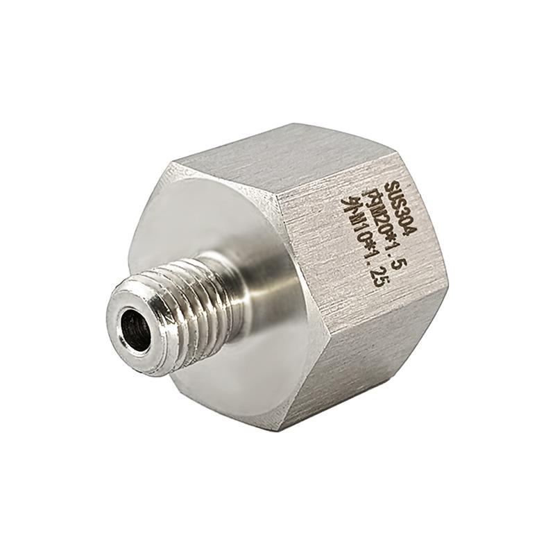 Stainless Steel 304 Metric Reducing Adapter: Female M20X1.5 to Male M10X1.25 Thread.
Stainless Steel 304 Metric Reducing Adapter: Female M20X1.5 to Male M10X1.25 Thread.