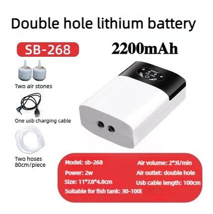 Fish Tank Aerator Pump 2200mAh Lithium Battery Silent Operation Fish Tanks AC/DC Aerator Portable Aquatic Pet Supplies
Fish Tank Aerator Pump 2200mAh Lithium Battery Silent Operation Fish Tanks AC/DC Aerator Portable Aquatic Pet Supplies