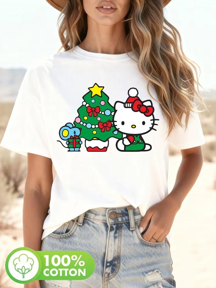 Mouse Green Christmas Tree Kitty Cat TShirt Hello Kitty Christmas Tree Print Womens ShortSleeve Crew Neck Casual Fashion Top S
Mouse Green Christmas Tree Kitty Cat TShirt Hello Kitty Christmas Tree Print Womens ShortSleeve Crew Neck Casual Fashion Top S