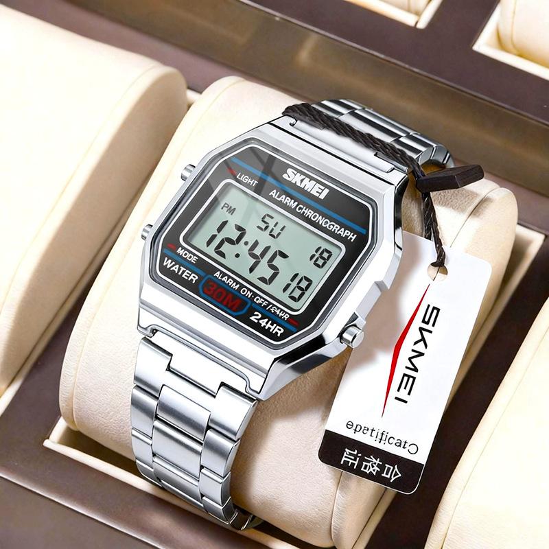 Electronic Watch Fashion Digital Watch Sports Men s Watch Chronograph Student Alarm Watch срібний
Electronic Watch Fashion Digital Watch Sports Men s Watch Chronograph Student Alarm Watch срібний