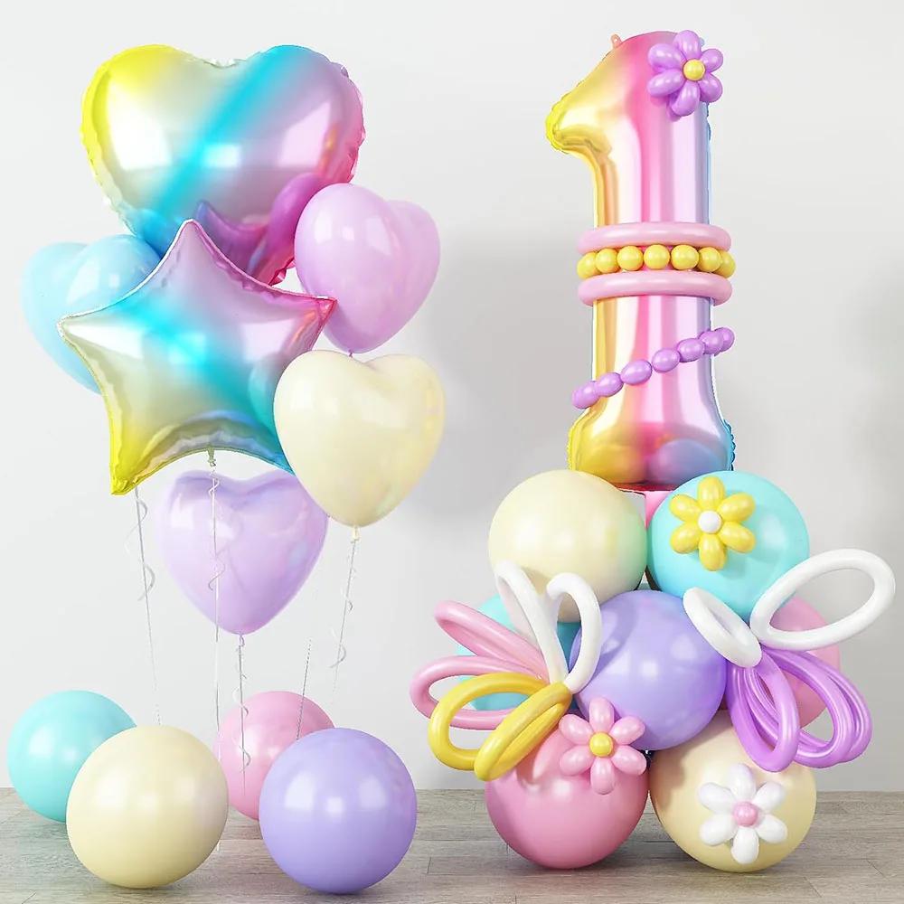 32inch Rainbow Gradient Balloon with Heart-Shaped and Stars Aluminum Foil Balloon Pastel Balloon Birthday DIY Balloon Stand Number&32inch
32inch Rainbow Gradient Balloon with Heart-Shaped and Stars Aluminum Foil Balloon Pastel Balloon Birthday DIY Balloon Stand Number&32inch