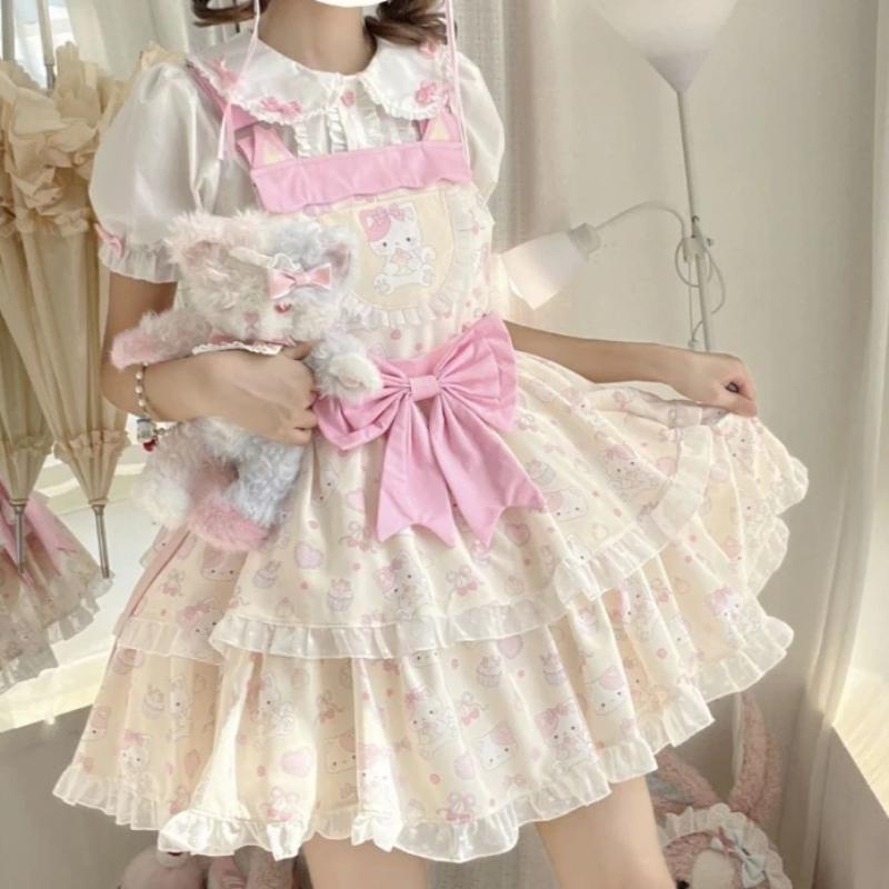Japanese Kawaii Lolita Jsk Dress Women Sweet Cute Cartoon Cat Print Bow Princess Strap Mini Dress Girls Harajuku Tea Party Dress S бежевый
Japanese Kawaii Lolita Jsk Dress Women Sweet Cute Cartoon Cat Print Bow Princess Strap Mini Dress Girls Harajuku Tea Party Dress S бежевый