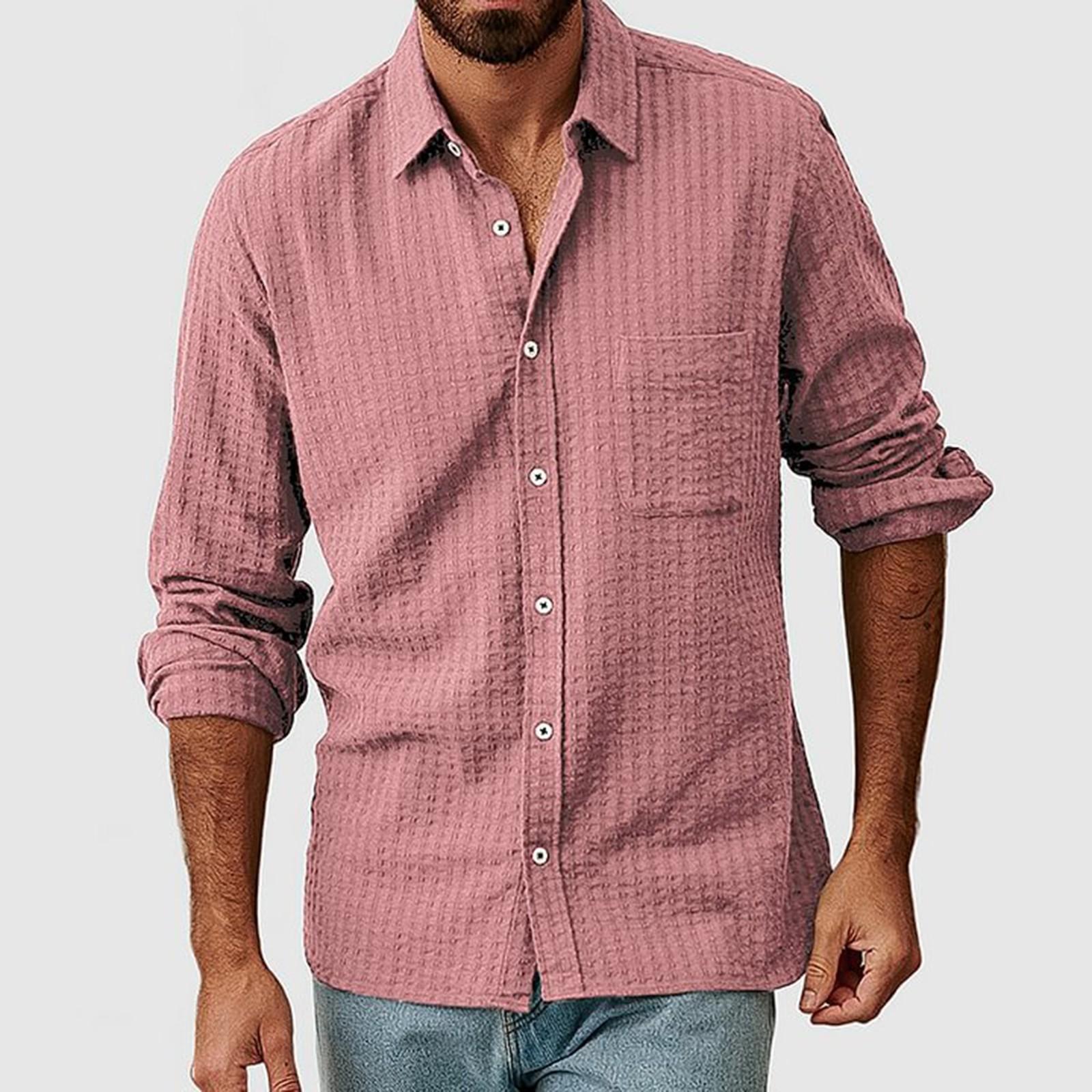 Men s Casual Button Down Shirts Long Sleeve Textured Wrinkle Free Untucked Shirt With Pocket M рожевий
Men s Casual Button Down Shirts Long Sleeve Textured Wrinkle Free Untucked Shirt With Pocket M рожевий