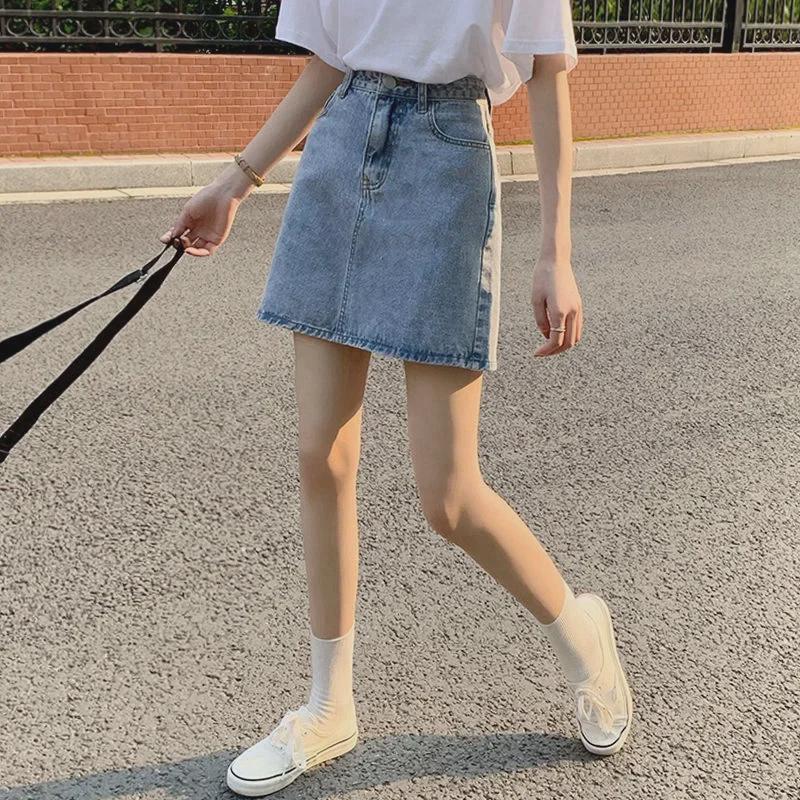 Summer 2021 High-Waist A-Line Denim Midi Skirt for Female Students - Trendy Casual Hip-Hugging Style Extra Large світло-синій колір
Summer 2021 High-Waist A-Line Denim Midi Skirt for Female Students - Trendy Casual Hip-Hugging Style Extra Large світло-синій колір