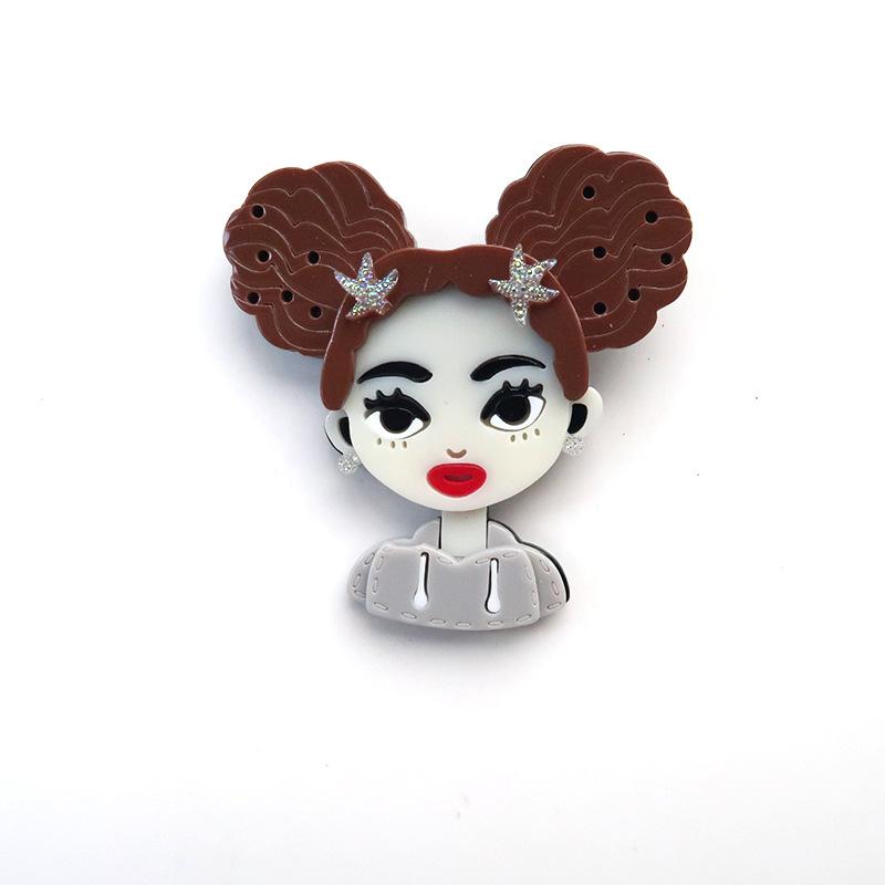 Зимняя мода горячая акриловая брошь оригинальный мультяшный нишевый значок ручной работы коричневый