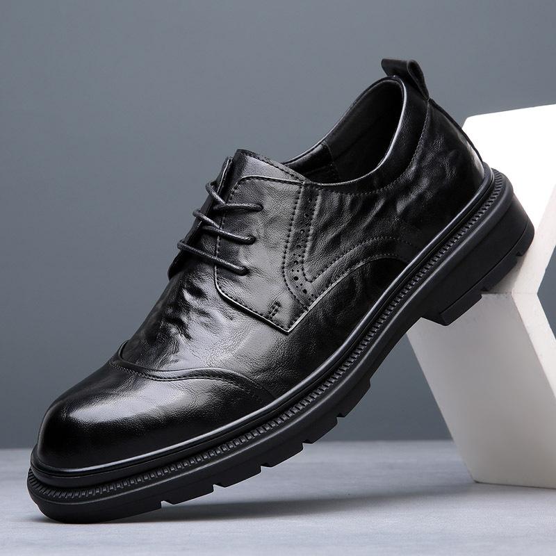 Men s leather spring breathable leather shoes round head platform soft leather casual business shoes trendy versatile small leather shoes 38 чорний
Men s leather spring breathable leather shoes round head platform soft leather casual business shoes trendy versatile small leather shoes 38 чорний
