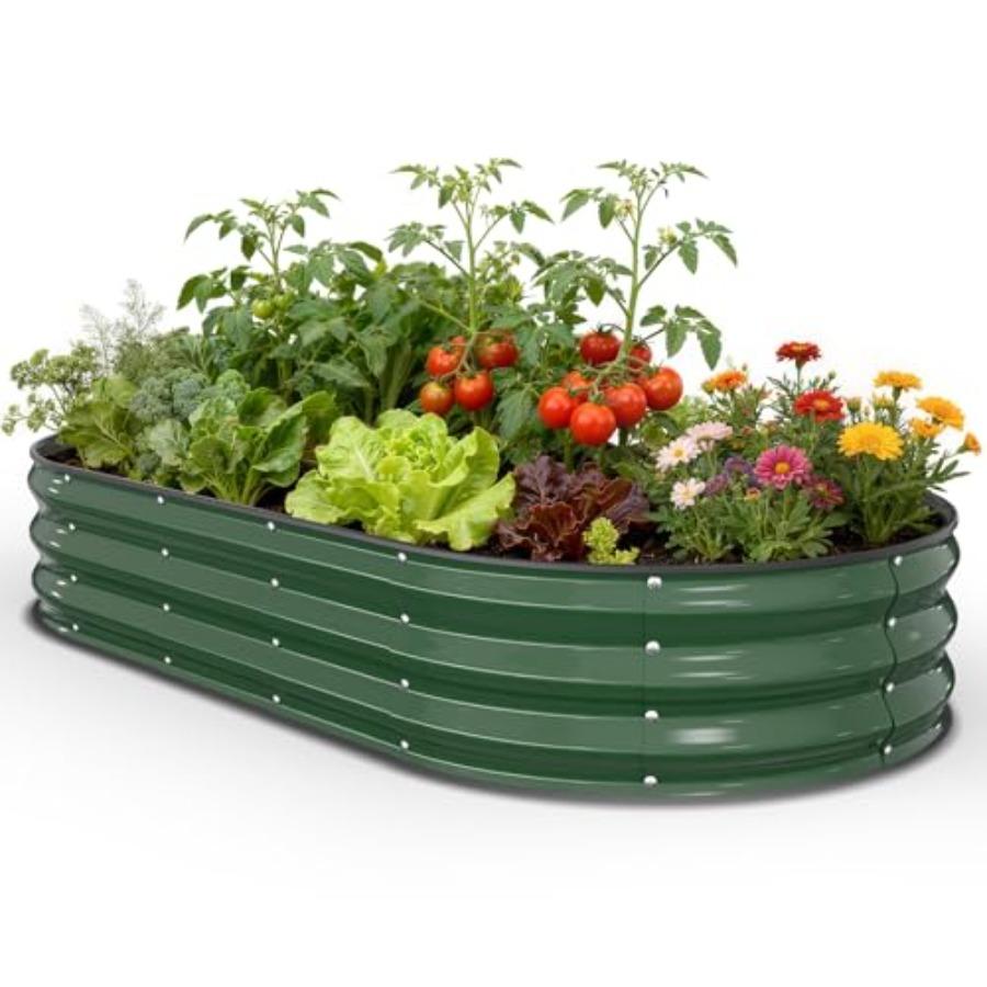 Galvanized Oval Raised Garden Bed 6x3x1 FT Outdoor Planter Box with Open Bottom Rust-Resistant Steel Garden Bed for Vegetables United States
Galvanized Oval Raised Garden Bed 6x3x1 FT Outdoor Planter Box with Open Bottom Rust-Resistant Steel Garden Bed for Vegetables United States