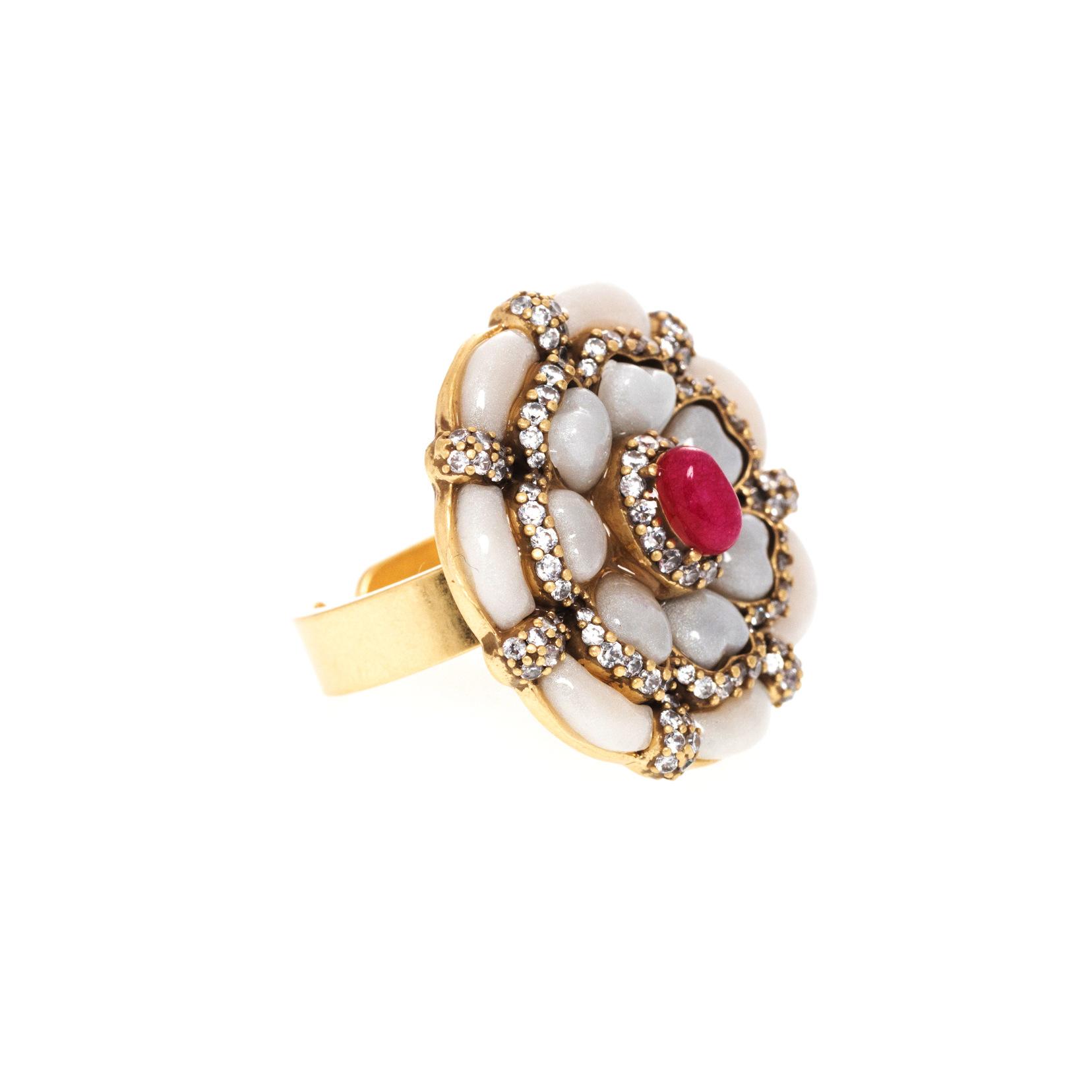 Copper Alloy White Fritillary Ring Women S Niche Design Gold-Plated Simple And Generous Fashion Exquisite Light Luxury High-End Finger
Copper Alloy White Fritillary Ring Women S Niche Design Gold-Plated Simple And Generous Fashion Exquisite Light Luxury High-End Finger