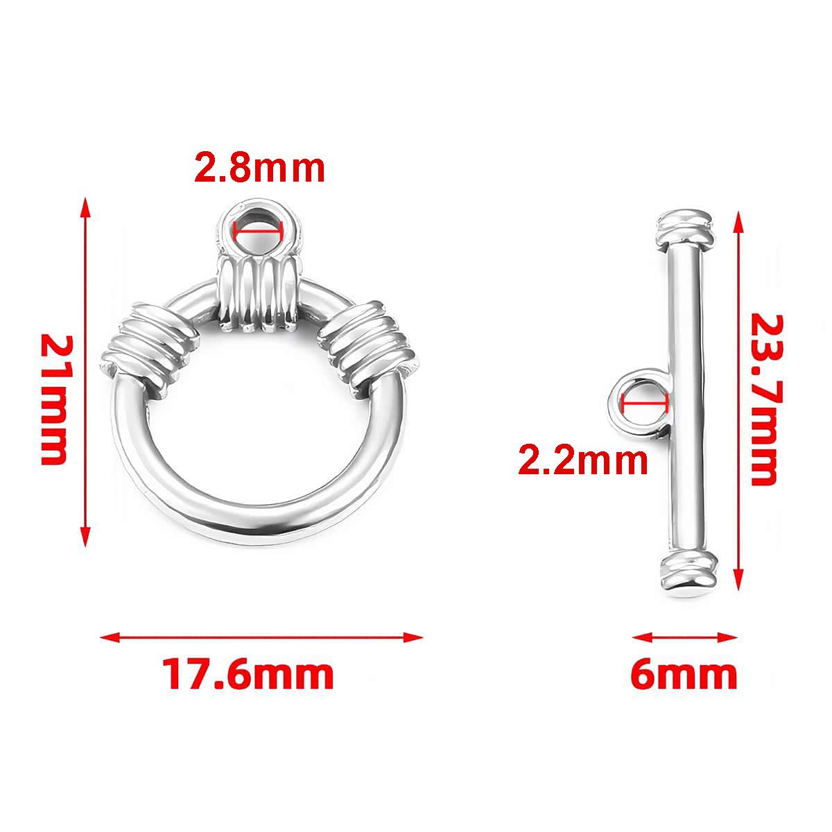 2 Sets Stainless Steel OT Clasp Toggle End Clasps Buckle Connector for Necklaces Bracelets Hook DIY Jewelry Making Accessories Style A -Steel Color
2 Sets Stainless Steel OT Clasp Toggle End Clasps Buckle Connector for Necklaces Bracelets Hook DIY Jewelry Making Accessories Style A -Steel Color