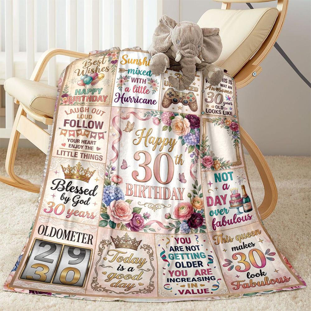 30th Birthday Celebration Flannel Blanket-Soft and Suitable for Sofas,Beds,Offices,Travel,All Seasons,Great Gift for Holidays and Birthdays. 80cmx120cm
30th Birthday Celebration Flannel Blanket-Soft and Suitable for Sofas,Beds,Offices,Travel,All Seasons,Great Gift for Holidays and Birthdays. 80cmx120cm