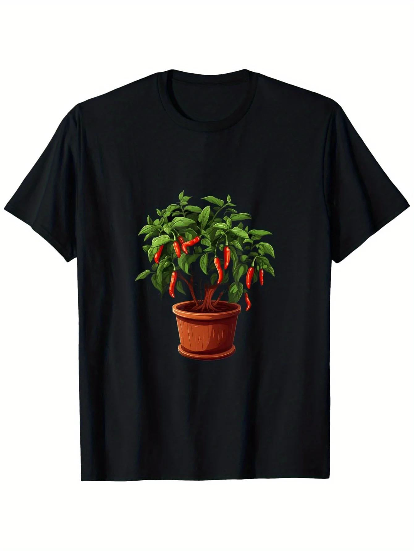 Spicy Chili Pepper Plant Graphic Tee Unisexs Casual Cotton TShirt Round Neck Gardening S
Spicy Chili Pepper Plant Graphic Tee Unisexs Casual Cotton TShirt Round Neck Gardening S