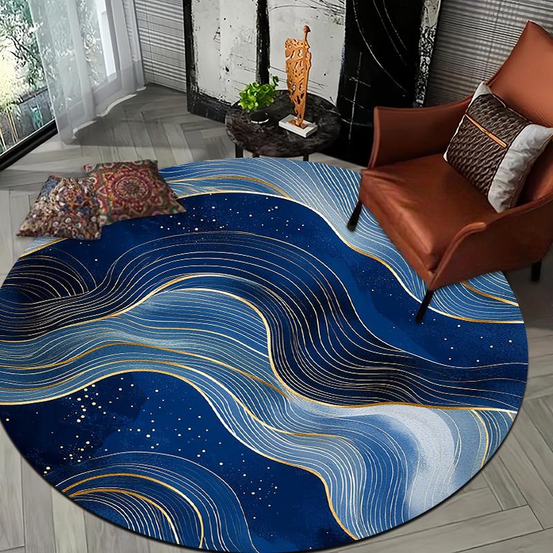 Wave Art Style Flannel-printed round floor mats are slip-resistant Suitable for living room bedroom terrace garden carpets 60cm x 60cm
Wave Art Style Flannel-printed round floor mats are slip-resistant Suitable for living room bedroom terrace garden carpets 60cm x 60cm