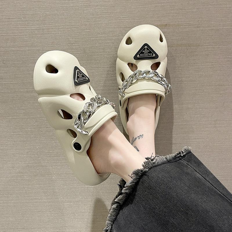 Couple hole shoes summer new wear trendy brand fashion punk style chain sandals soft sole non-slip slippers 36/37 хакі
Couple hole shoes summer new wear trendy brand fashion punk style chain sandals soft sole non-slip slippers 36/37 хакі