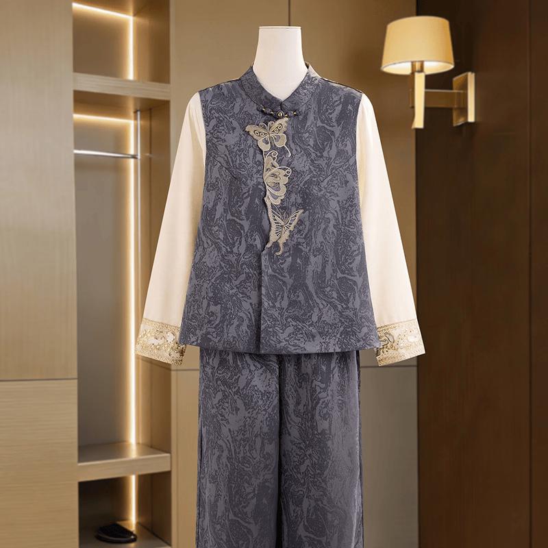 Elegant Butterfly Embroidered Summer Three-Piece Set for Women 4XL
Elegant Butterfly Embroidered Summer Three-Piece Set for Women 4XL