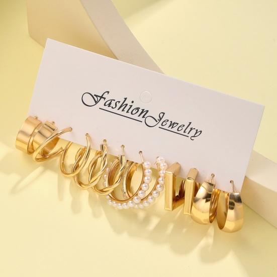 Yousheng 6 Pairs/Set Women Hoop Earrings C-shaped Faux Pearl Twisted Polished Smooth Geometric Prom Party Ear Jewelry Women Hanging Earrings
Yousheng 6 Pairs/Set Women Hoop Earrings C-shaped Faux Pearl Twisted Polished Smooth Geometric Prom Party Ear Jewelry Women Hanging Earrings