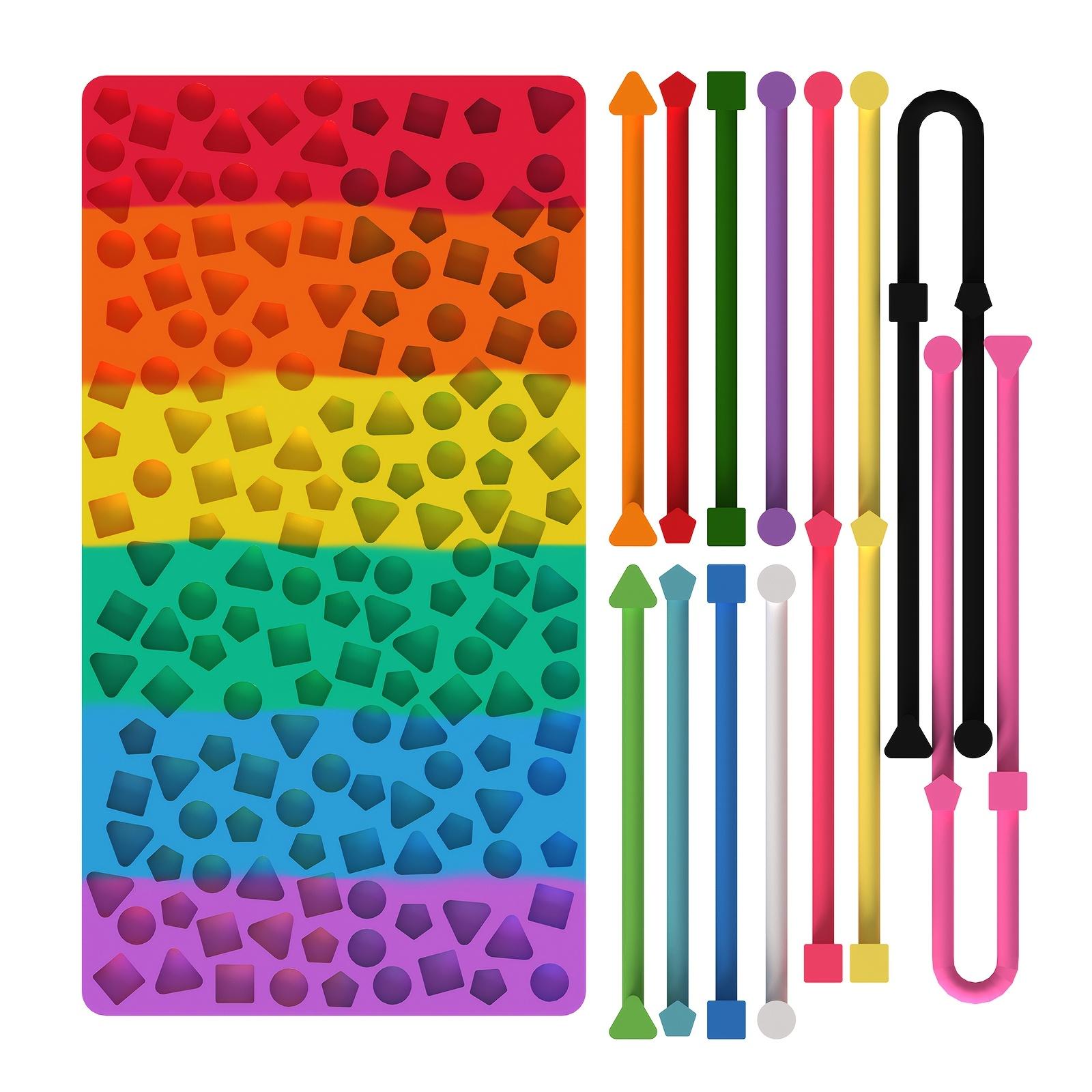 NeslGenc Geometric Shape Relax Fidget Board - Relax Board for Children and Teens, with 12 Stress-relief Strips and a Portable Storage Pouch Colorful + 12 silicone strips
NeslGenc Geometric Shape Relax Fidget Board - Relax Board for Children and Teens, with 12 Stress-relief Strips and a Portable Storage Pouch Colorful + 12 silicone strips
