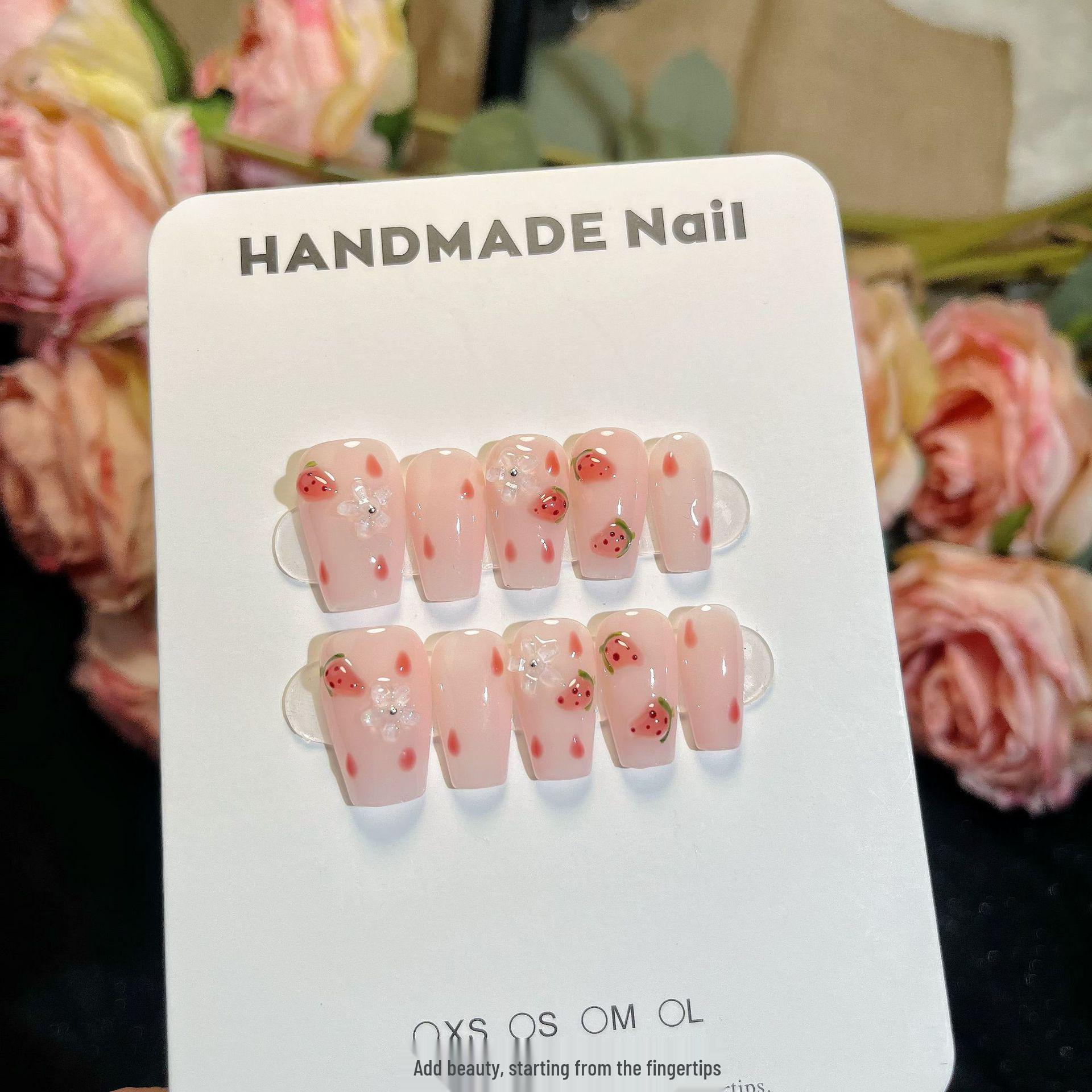 Strawberry Sweetheart Pink Press-On Nail Art - Cute & Whitened Style, Trendy Nude Pink Nails Small
Strawberry Sweetheart Pink Press-On Nail Art - Cute & Whitened Style, Trendy Nude Pink Nails Small