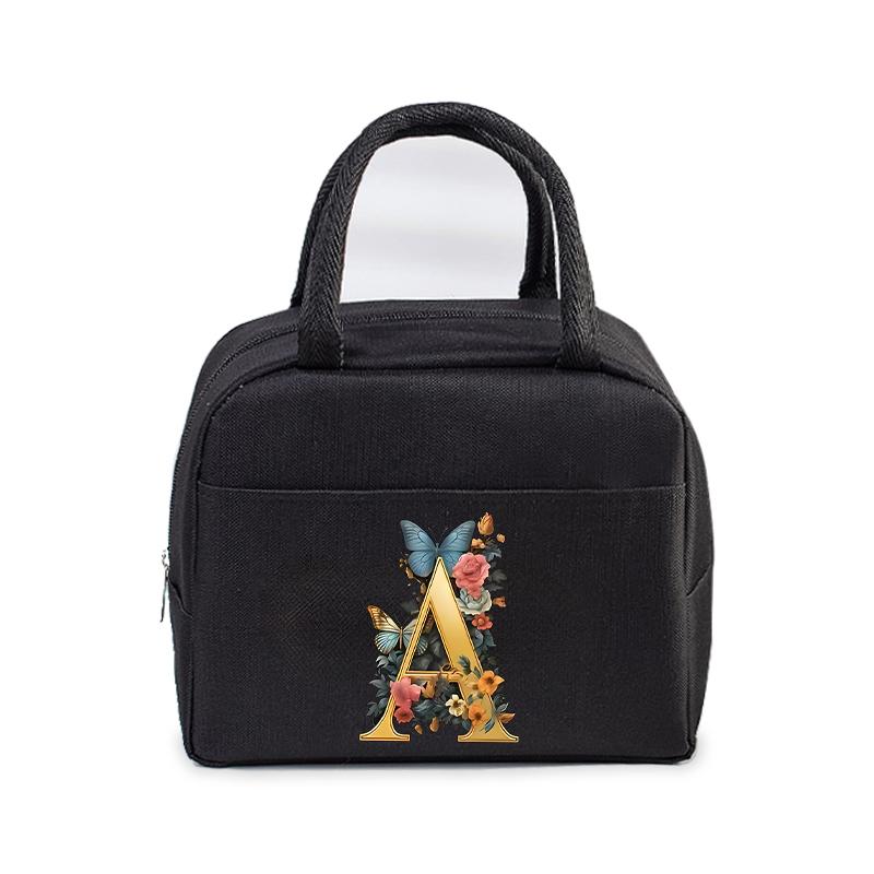 Golden A-L Letter Print Portable Lunch Bag Women Men Vintage Flower and Butterfly Pattern Multi-function Thermal Bento Handbag
Golden A-L Letter Print Portable Lunch Bag Women Men Vintage Flower and Butterfly Pattern Multi-function Thermal Bento Handbag