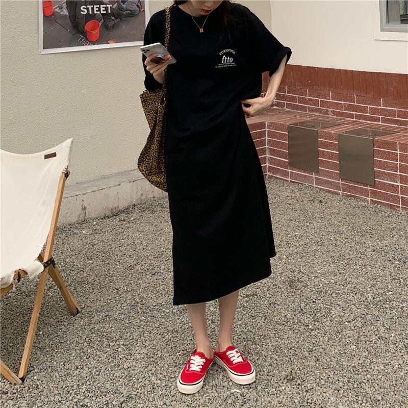 Women s Plus Size Summer T-shirt Dress: Loose Over-the-Knee Slit Skirt & Long Top Base Layer XXL чёрный
Women s Plus Size Summer T-shirt Dress: Loose Over-the-Knee Slit Skirt & Long Top Base Layer XXL чёрный