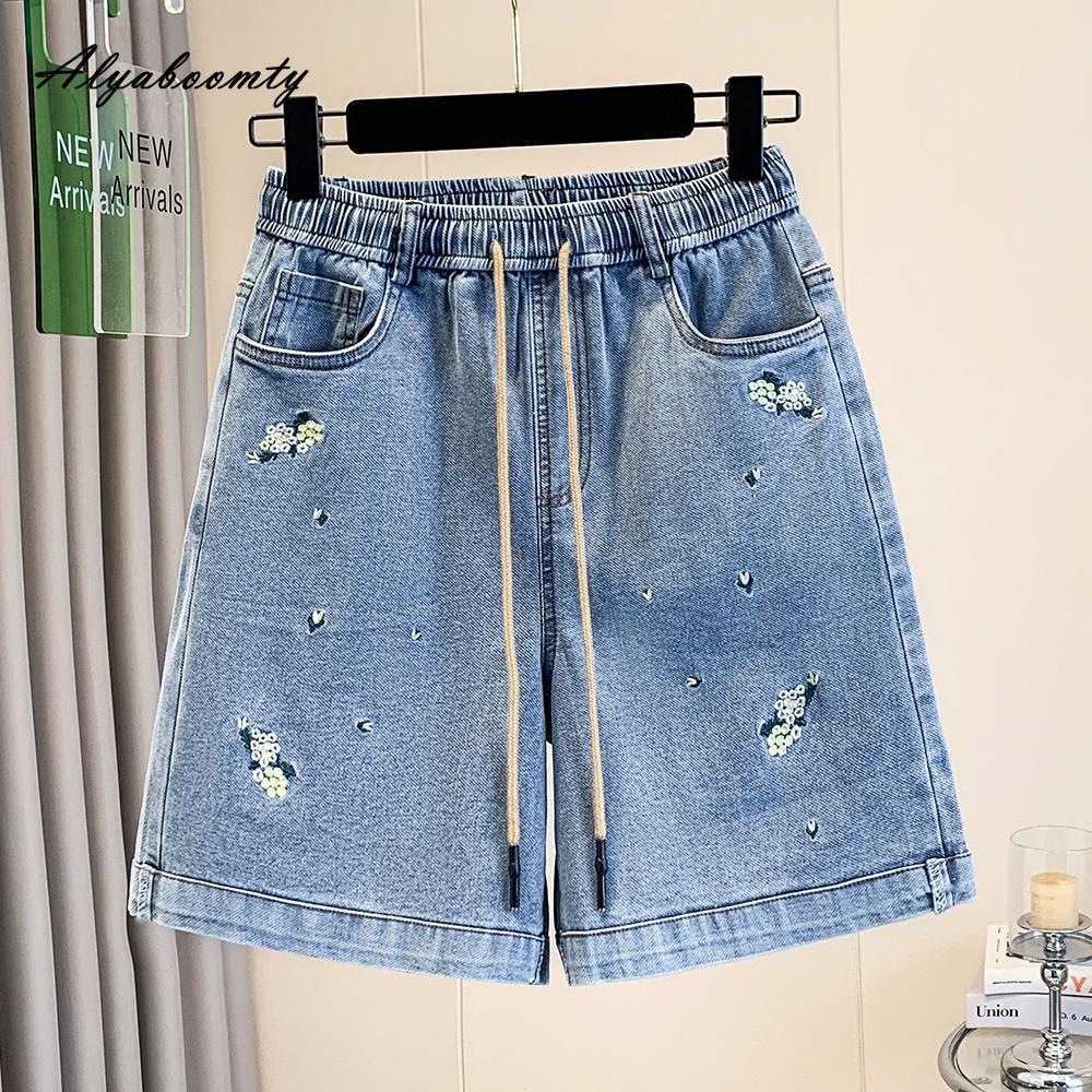 Korean Style Plus Size Summer Women Basic Shorts Drawstring High Waist Blue Denim Casual Loose Wide Leg Shorts Vintage Floral Embroidery Shorts XL-5XL 5XL світло-синій колір
Korean Style Plus Size Summer Women Basic Shorts Drawstring High Waist Blue Denim Casual Loose Wide Leg Shorts Vintage Floral Embroidery Shorts XL-5XL 5XL світло-синій колір