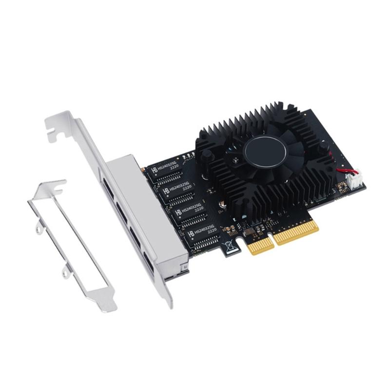 Чотири порти 2,5 Гбіт/с мережева адаптерна карта PCIE3.0X1 4 порти RJ45 для настільної ігрової карти RTL8125BG Control
Чотири порти 2,5 Гбіт/с мережева адаптерна карта PCIE3.0X1 4 порти RJ45 для настільної ігрової карти RTL8125BG Control