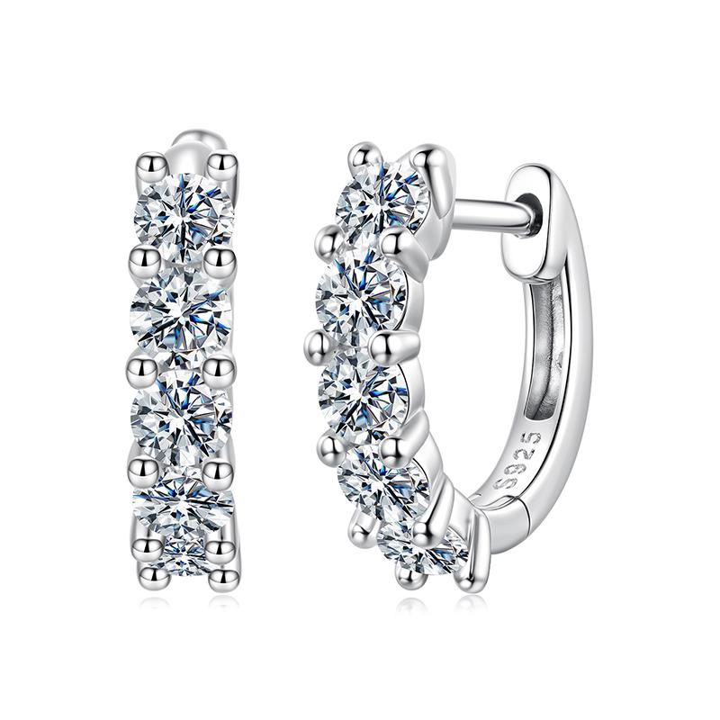 BAMOER 1cttw Classic Moissanite Hoop Earrings For Women, 925 Silver Sparkling Huggie Earrings Engagement Jewelry Gifts
BAMOER 1cttw Classic Moissanite Hoop Earrings For Women, 925 Silver Sparkling Huggie Earrings Engagement Jewelry Gifts