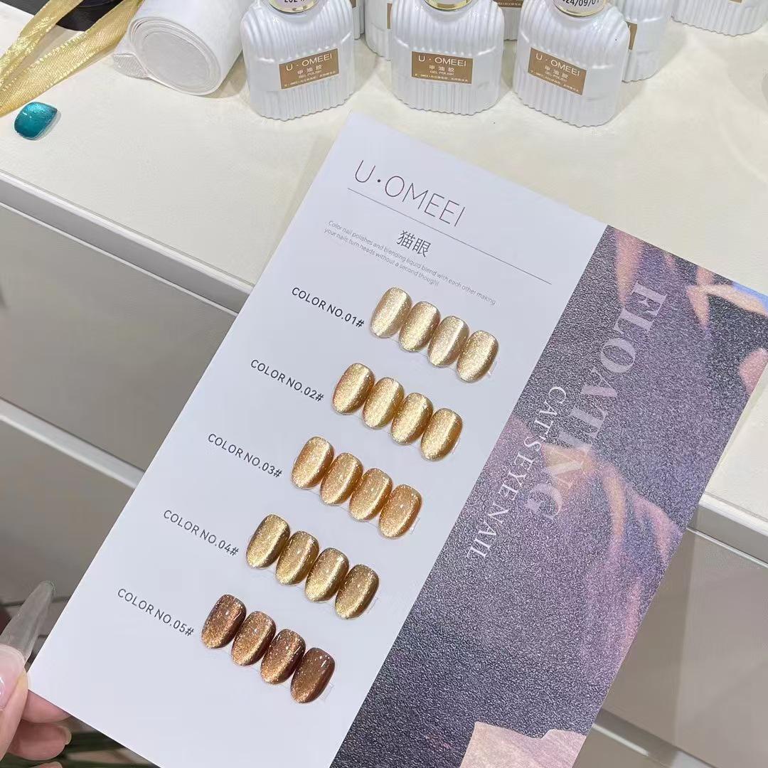 U.OMEEI Gold Gradient Cat Eye Gel Set - 5 Colors: Golden Autumn, Champagne Gold, Flashy Gold - Cross-Border Hot Sale
U.OMEEI Gold Gradient Cat Eye Gel Set - 5 Colors: Golden Autumn, Champagne Gold, Flashy Gold - Cross-Border Hot Sale
