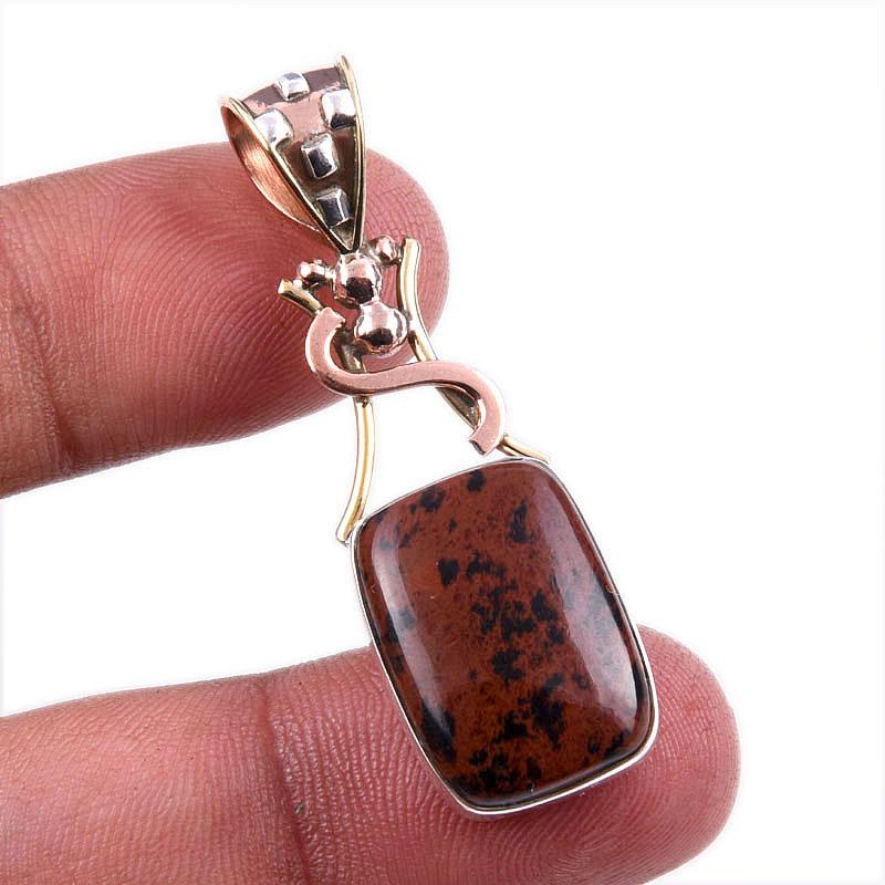 Natural Mahogany Obsidian Gemstone 925 Solid Silver Two Tone Pendant 1.75 e4p37
Natural Mahogany Obsidian Gemstone 925 Solid Silver Two Tone Pendant 1.75 e4p37
