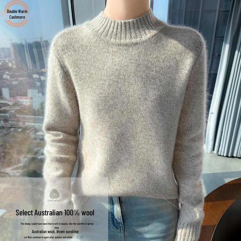 Women s Chunky Knit Wool Sweater, Half High Neck, Long Sleeve, Marled Yarn, Loose Fit Jumper S
Women s Chunky Knit Wool Sweater, Half High Neck, Long Sleeve, Marled Yarn, Loose Fit Jumper S