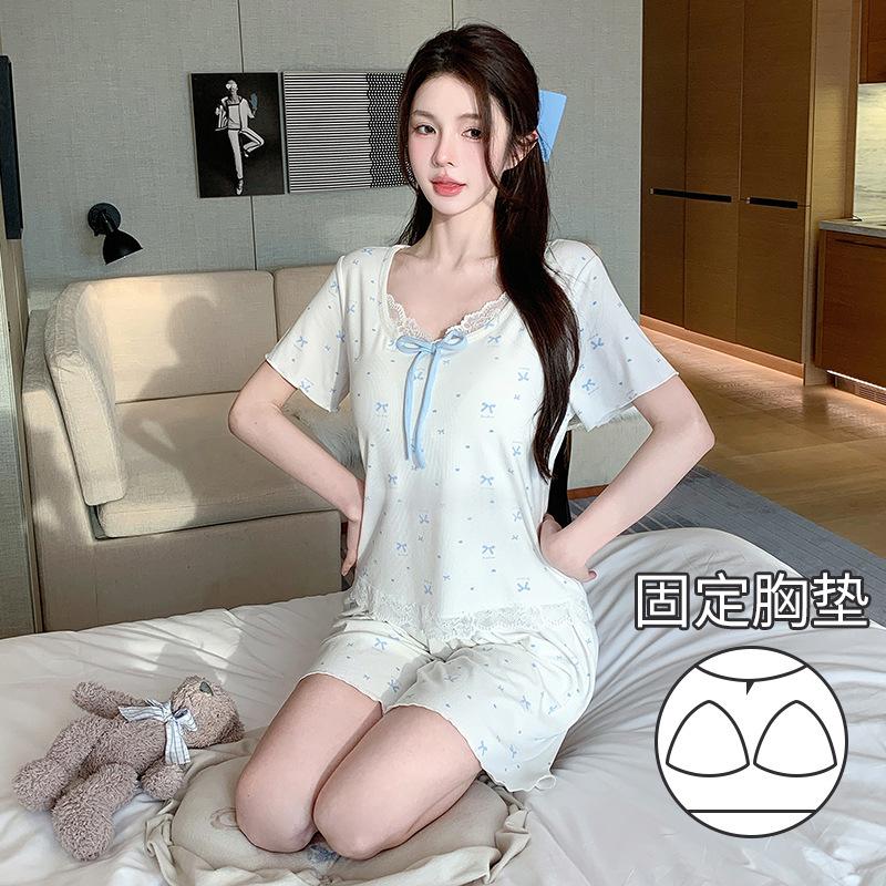 Summer explosion Modal love bow print sweet and comfortable with chest pad set loungewear women s spot XL
Summer explosion Modal love bow print sweet and comfortable with chest pad set loungewear women s spot XL