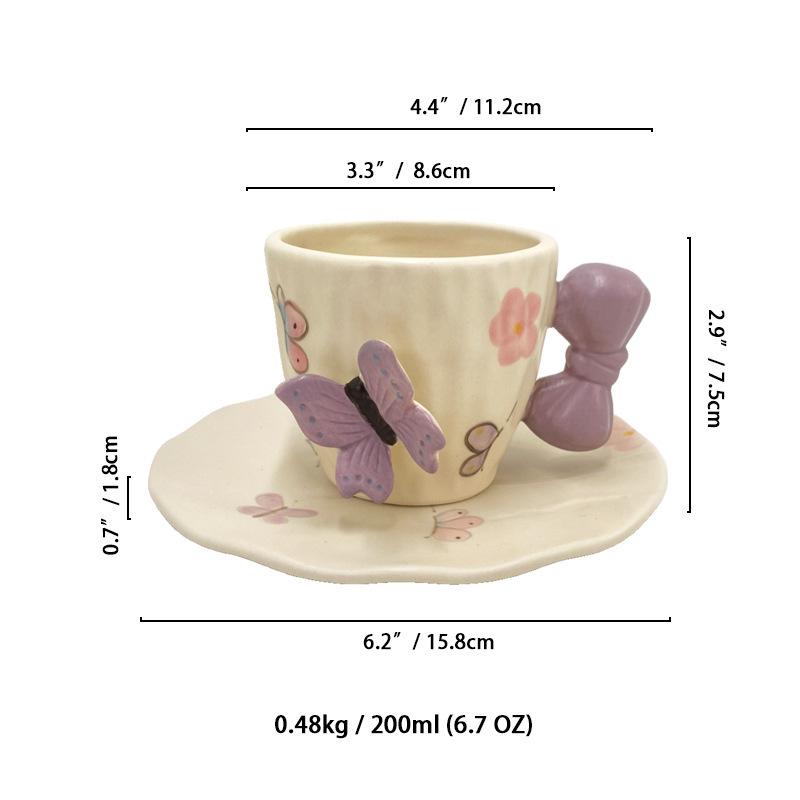 Cute Bowknot Decorative Ceramic Cup&saucer Dining Table Coffee Mug Milk Tea Mugs Afternoon Tea Teacup Fruit Juice Container 200ml
Cute Bowknot Decorative Ceramic Cup&saucer Dining Table Coffee Mug Milk Tea Mugs Afternoon Tea Teacup Fruit Juice Container 200ml