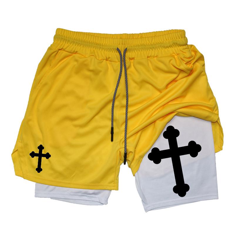 Cross Print 2 In 1 Workout Running Shorts for Men Gym Performance Shorts with Phone Pocket Towel Loop Sports Athletic Activewear XXXL
Cross Print 2 In 1 Workout Running Shorts for Men Gym Performance Shorts with Phone Pocket Towel Loop Sports Athletic Activewear XXXL