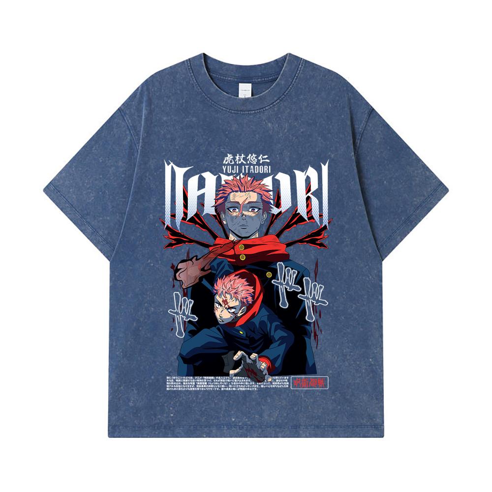 275 GSM Washed T-shirts 100% Cotton Jujutsu Kaisen V20 Yuji Print Unisex Heavy Cotton T Shirt 2XL королівський синій колір
275 GSM Washed T-shirts 100% Cotton Jujutsu Kaisen V20 Yuji Print Unisex Heavy Cotton T Shirt 2XL королівський синій колір