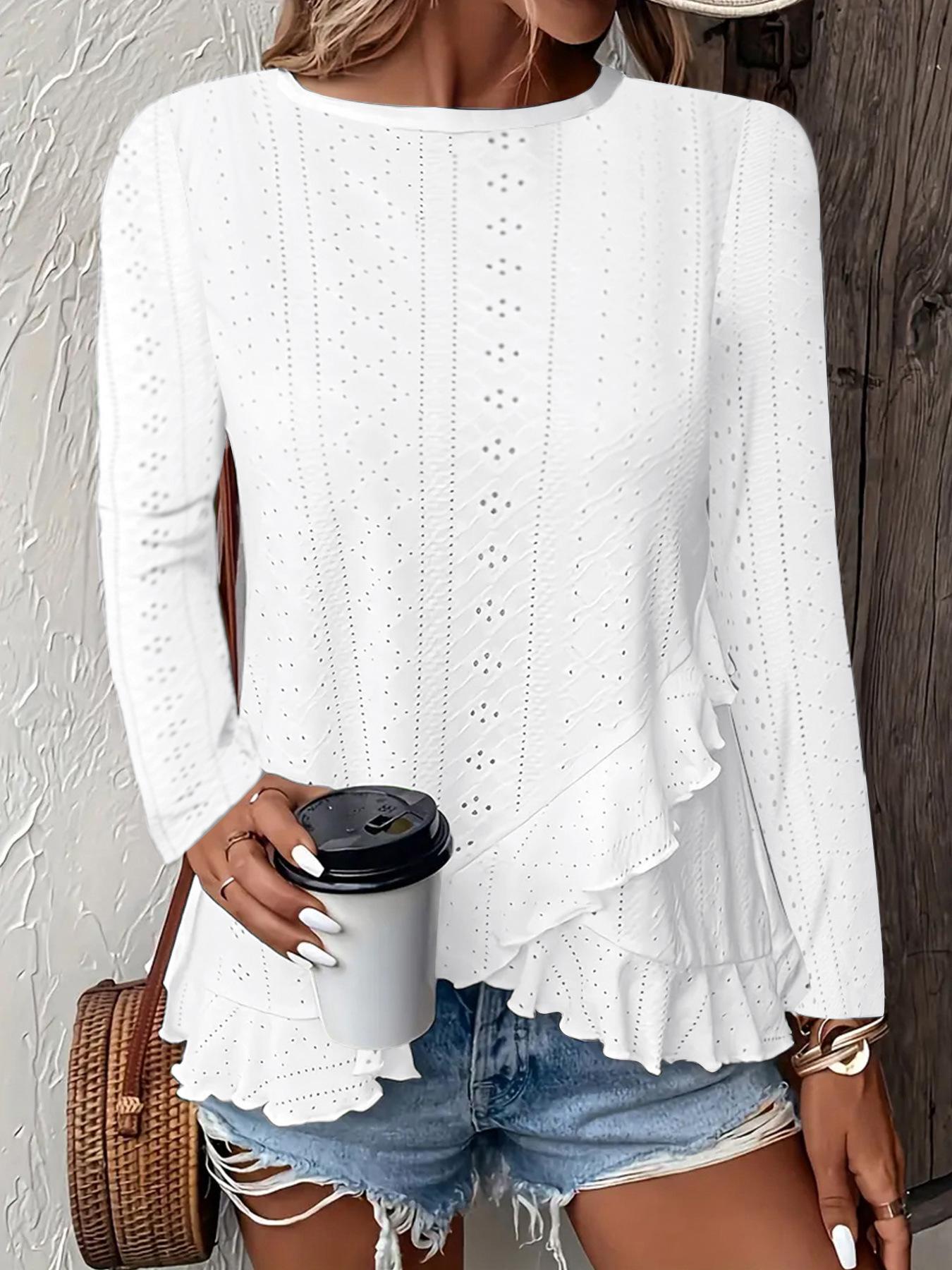 Spring/Summer 2025 Women s Casual Solid Color Long Sleeve T-Shirt M белый
Spring/Summer 2025 Women s Casual Solid Color Long Sleeve T-Shirt M белый