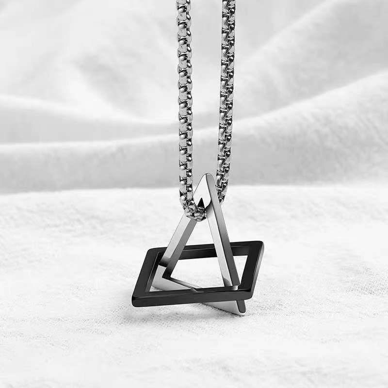 Geometric Titanium Disco Necklace: Unisex Earthy Triangle & Square Hip Hop Sweater Chain
Geometric Titanium Disco Necklace: Unisex Earthy Triangle & Square Hip Hop Sweater Chain