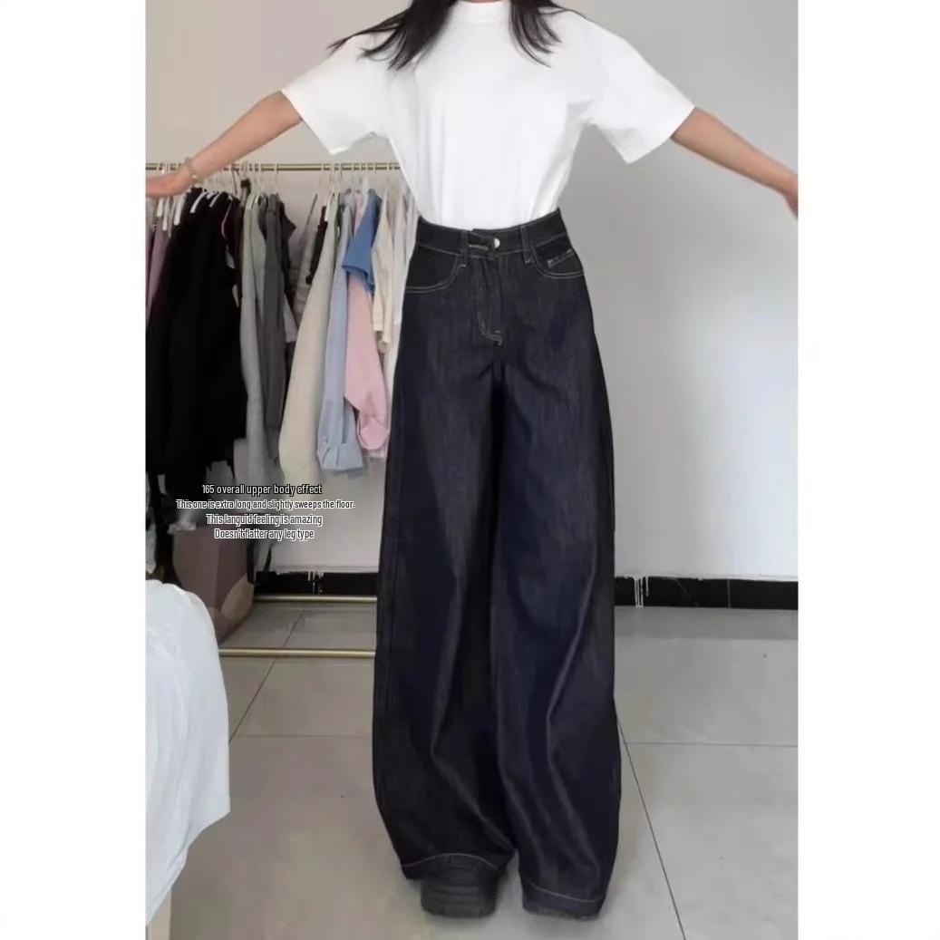 Women s Retro Dark Blue High Waist Wide Leg Jeans - Petite Floor-Length Straight Fit M
Women s Retro Dark Blue High Waist Wide Leg Jeans - Petite Floor-Length Straight Fit M