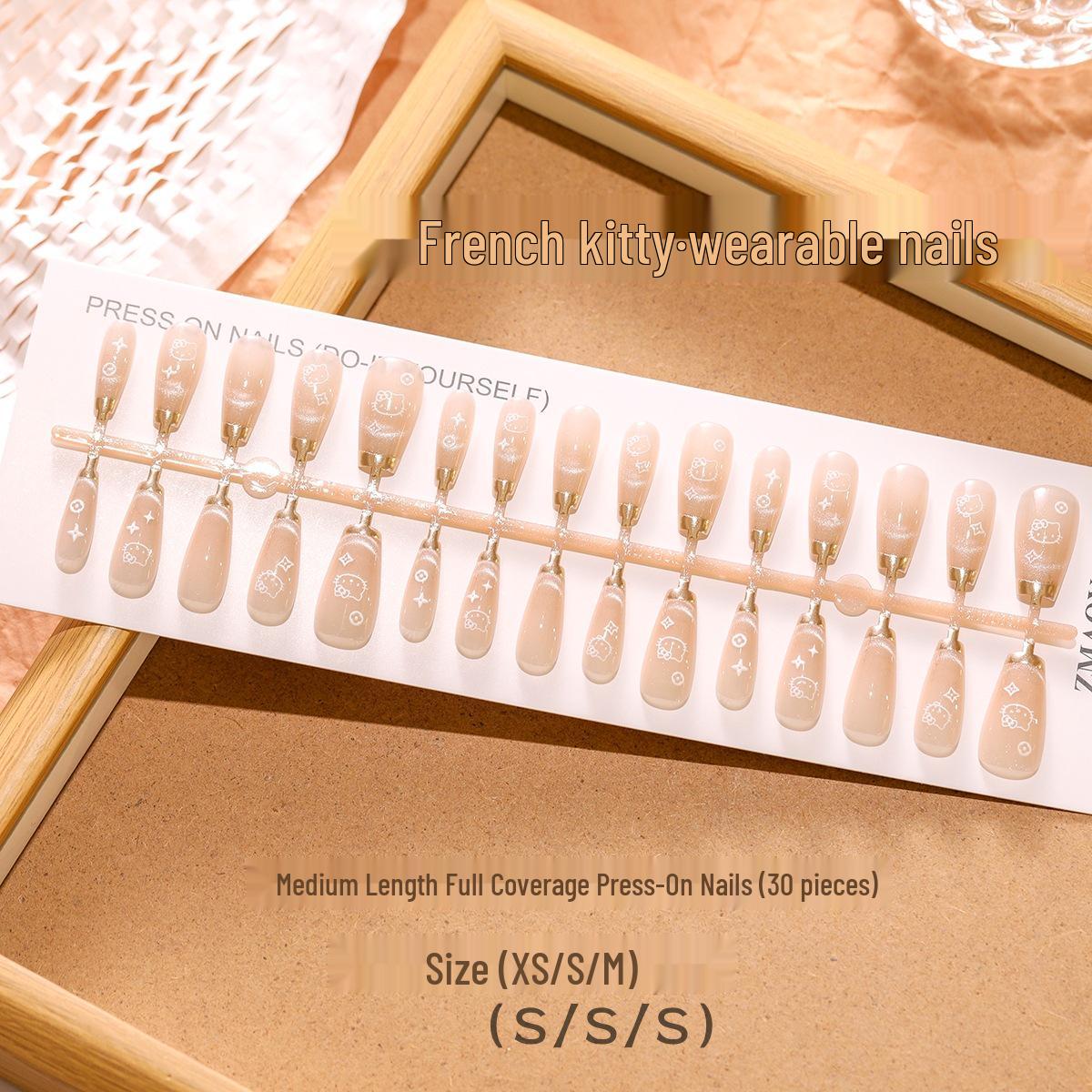 T456 Magic Mirror French Cat Eye Press-on Nails, 30-Piece Set, Medium Tapered, XS/S/M Sizes Full Set XS/S/M
T456 Magic Mirror French Cat Eye Press-on Nails, 30-Piece Set, Medium Tapered, XS/S/M Sizes Full Set XS/S/M