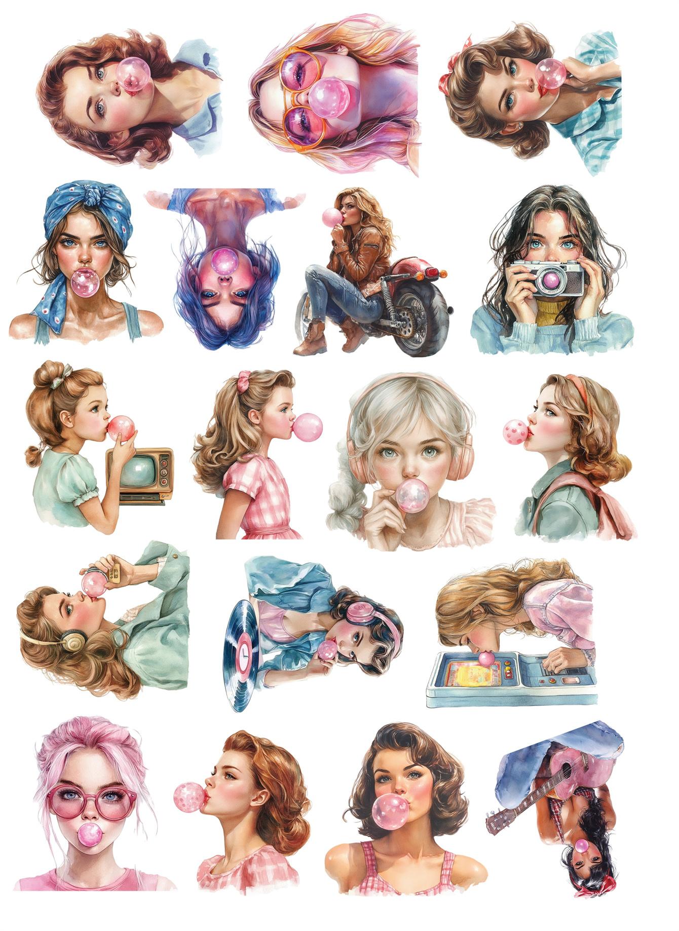 18pcs Cute Self-made Retro Sweet Bubble Blowing Girl Stickers Scrapbooking Stickers /Decorative Sticker /DIY Craft Photo Albums
18pcs Cute Self-made Retro Sweet Bubble Blowing Girl Stickers Scrapbooking Stickers /Decorative Sticker /DIY Craft Photo Albums